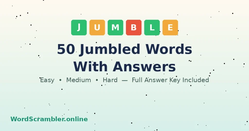 50 jumbled words with answers puzzle